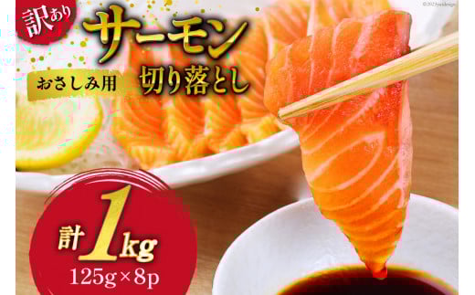 
訳あり サーモン 切り落とし おさしみ用 1kg 125gx8p [足利本店 宮城県 気仙沼市 20563016] 鮭 お刺し身 刺し身 個包装 チリ銀鮭 銀鮭 海鮮 魚介類 海鮮丼 魚介
