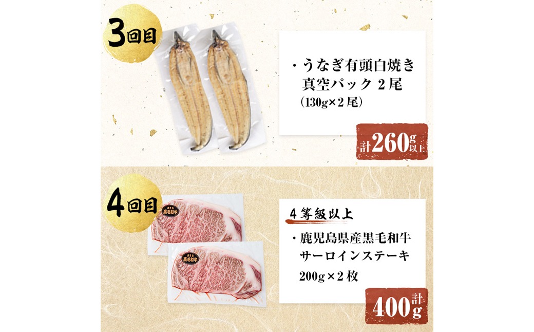 【定期便全6回】鰻と肉の贅沢定期便！鰻とお肉が交互に届くお楽しみ便 t0100-029