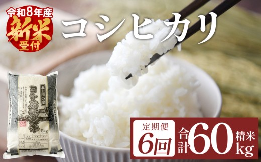 ＜ 先行予約 ＞ 【 定期便 6回 】 令和8年産 ヨシ腐葉土米 コシヒカリ 合計 60kg 新米 【毎月10kgを6回に渡りお届け！】