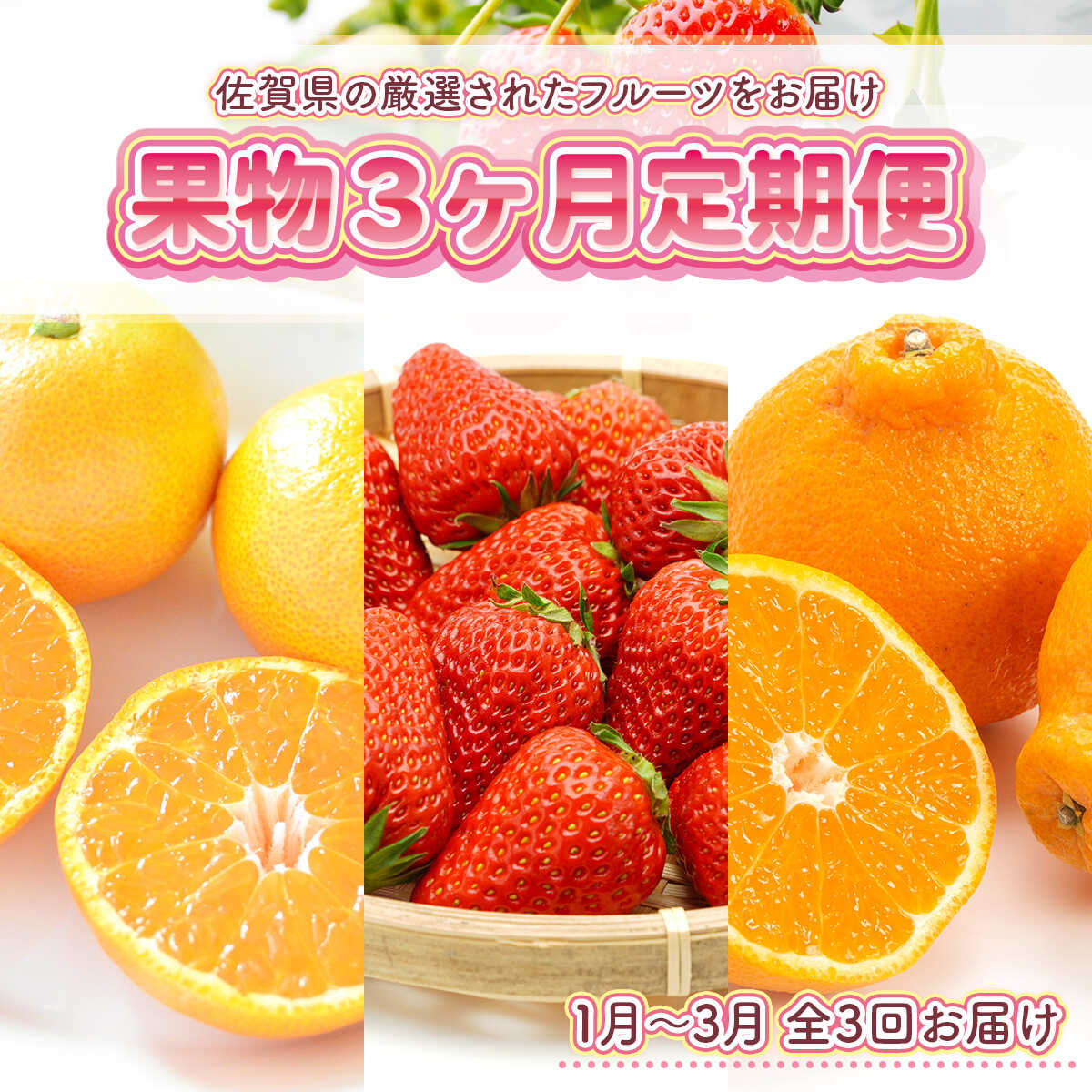 【ふるさと納税】【全3回定期便・1月発送開始】佐賀県産フルーツ定期便（柑橘・苺） 吉野ヶ里町[FBT053]