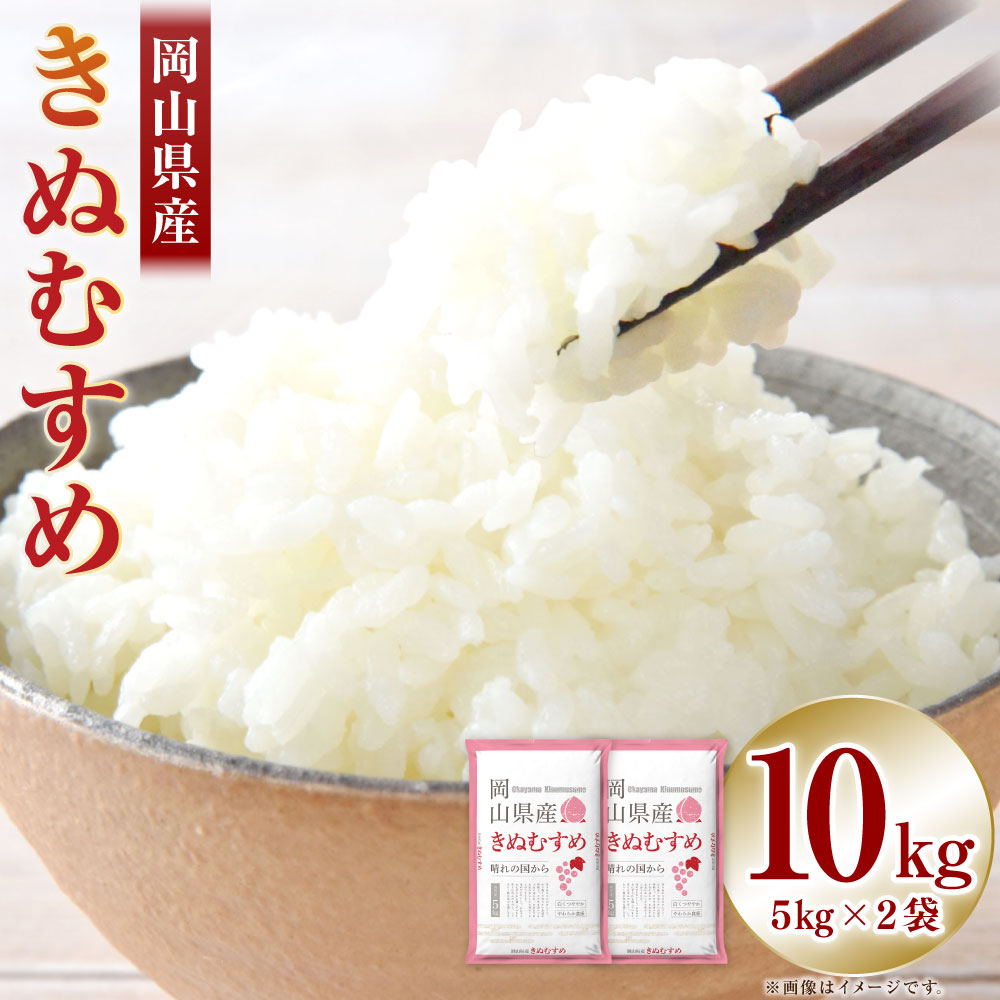 【ふるさと納税】【令和7年産】岡山県産きぬむすめ 計10kg（5kg×2袋） きぬむすめ お米 米 こめ コメ 白米 精米 うるち精米 単一原料米 ごはん ご飯 岡山県産 国産 岡山県 美咲町 送料無料
