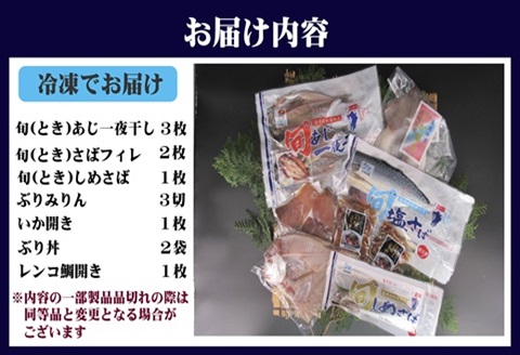 旬(とき)づくし( 干物 魚 セット アジ イカ サバ ブリ 鯛 しめさば 詰め合わせ )【B5-110】