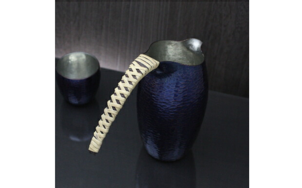 百年物語 銅製 青藍色 ちろり 手作り 日本酒 冷酒 酒器 伝統 贈答品