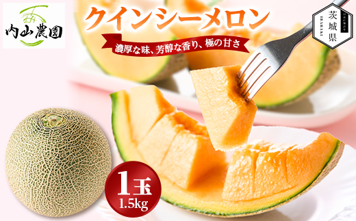 【内山農園】いばらきメロンコンテスト2025クインシーメロン(1玉1.5k)2026年5月～発送開始【配送不可地域：離島・沖縄県】