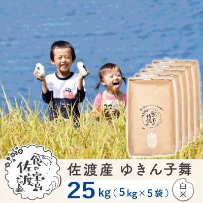 ふるさと納税 佐渡市 佐渡島産ゆきん子舞 白米25kg(5kg×5袋) 【令和7年産】〜栽培期間中農薬5割減〜