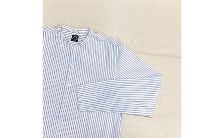 【遠州織物】武襯衣 先染ストライプドビー織シャツ メンズ ノーマリーデザイン グレー ファッション 服 男性  グレーL