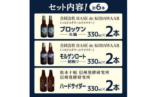 松本市産りんごを使い松本市で醸造した辛口シードルのセット