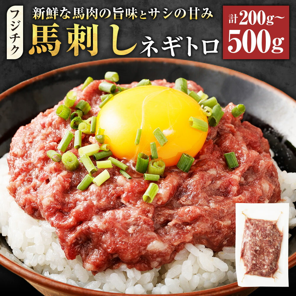 【ふるさと納税】＜選べる内容量＞【フジチク】馬刺し ネギトロ 計200g 計300g 計400g 計500g タレ付き 馬肉 お肉 赤身 馬刺 たれ 冷凍 熊本県 水上村 送料無料