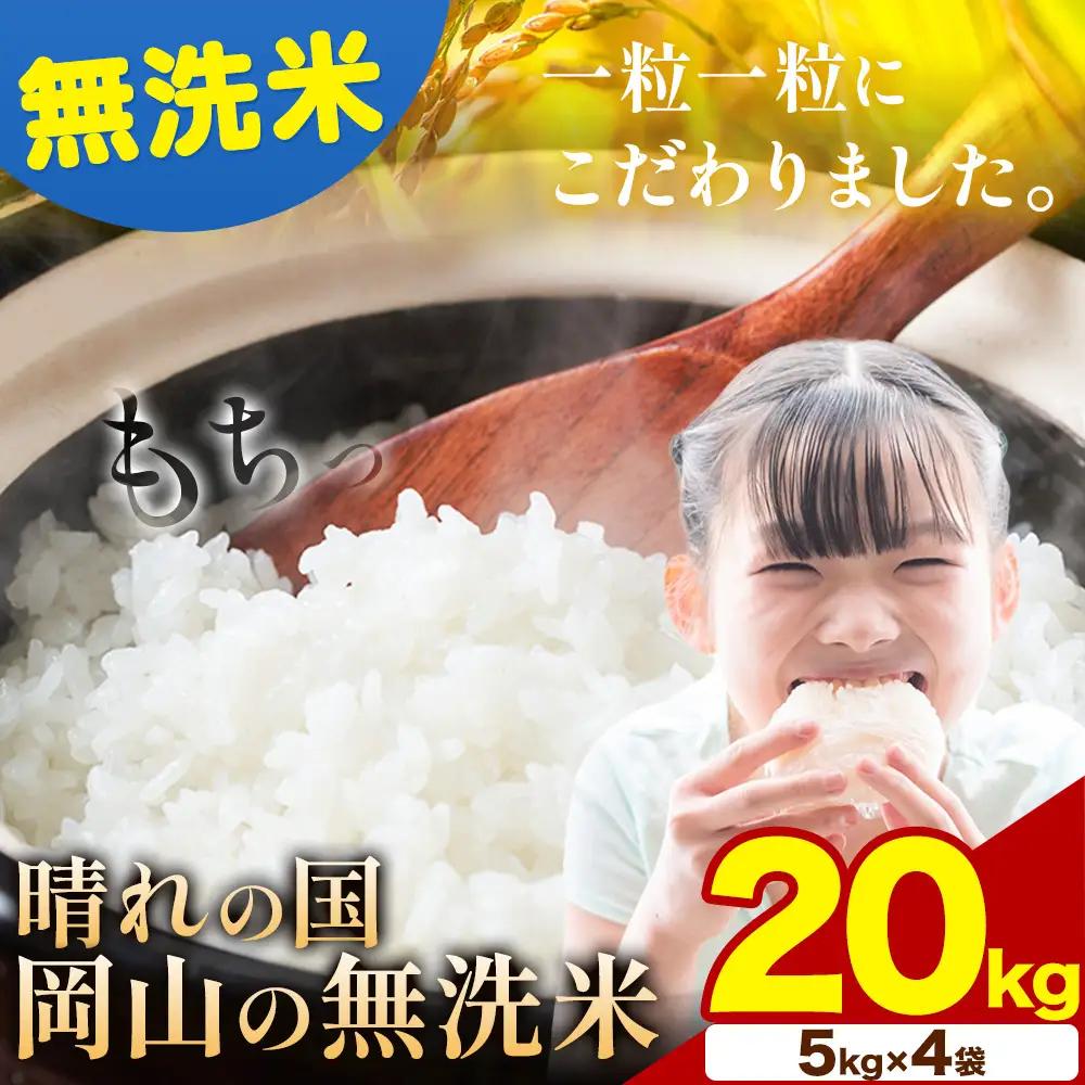 【7-14日発送】晴れの国岡山の無洗米 20kg 無洗