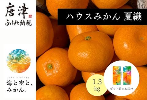 『先行予約』【令和7年6月上旬発送】夏の極上ハウスみかん「夏織」1.3kg  贈答箱・ギフトボックス入り ～海と空と、みかん～ 甘くてとろける夏の果物に ミカン フルーツ 柑橘