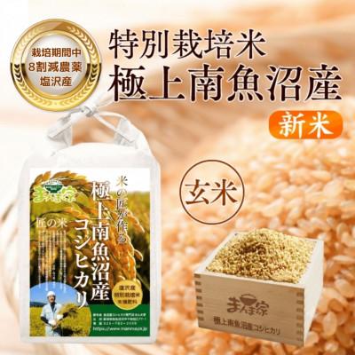 ふるさと納税 南魚沼市 【8年産新米予約】特別栽培米「南魚沼産コシヒカリ」(栽培期間中農薬節減・化学肥料不使用)玄米5kg