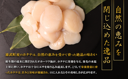 【定期便3回】　北海道雄武町産ほたて貝柱 中小混合 200g×6 (冷凍) 使い切りパック【07142】