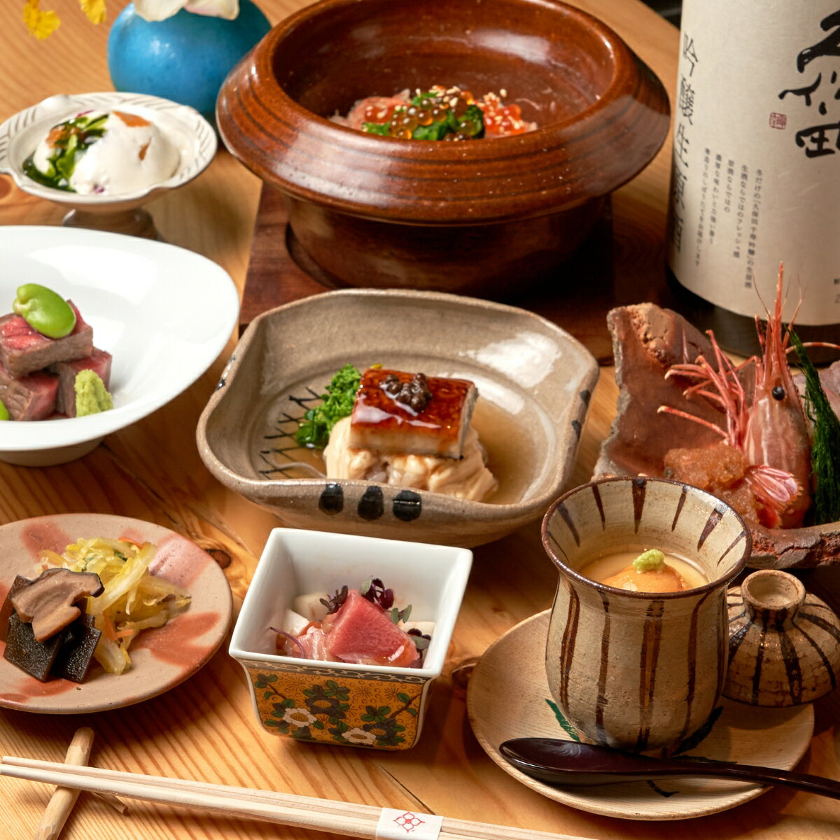 【ふるさと納税】四季割烹コース ペアお食事券（飲み放題付き）[和食割烹 やまぼうし]　80000円