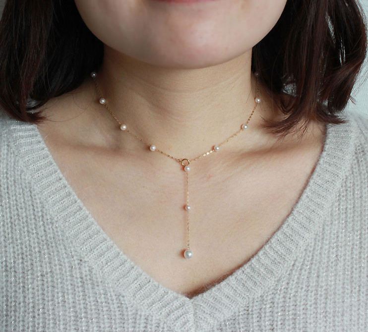 真珠 アクセサリー ネックレス パール 4ミリ ～ 4.5ミリ ジュエリー K18 三重県 伊勢志摩 志摩 普段使い 人気 冠婚葬祭 結婚式 誕生日 プレゼント / 志摩産 アコヤ真珠 無調色 ベビー