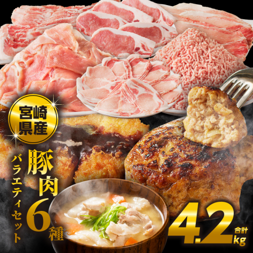 ≪宮崎県産≫豚肉6種＼てげスゲーセット／合計4.2kg 肉 豚 豚肉 おかず 国産_T009-0122
