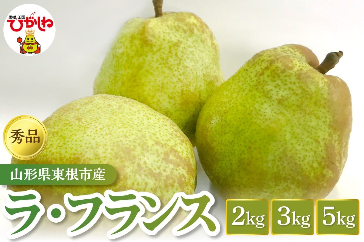 
                  【2026年産】 ラ・フランス 秀品（選べる内容量： 2kg / 3kg / 5kg ） 山形県 東根市 フルーツピッカー提供 hi097-005-oya
                