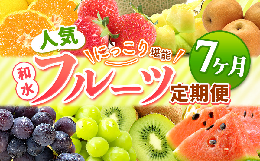 
【 定期便 7回 】 ニッコリ 堪能 ！ 人気 フルーツ ご家庭用 熊本県なごみ町 | 熊本県 熊本 くまもと 和水町 なごみ フルーツ 果物 いちご みかん 不知火 スイカ メロン イエローキング 肥後グリーン キウイ ぶどう シャインマスカット 梨 柿 厳選 旬 定期 定期便
