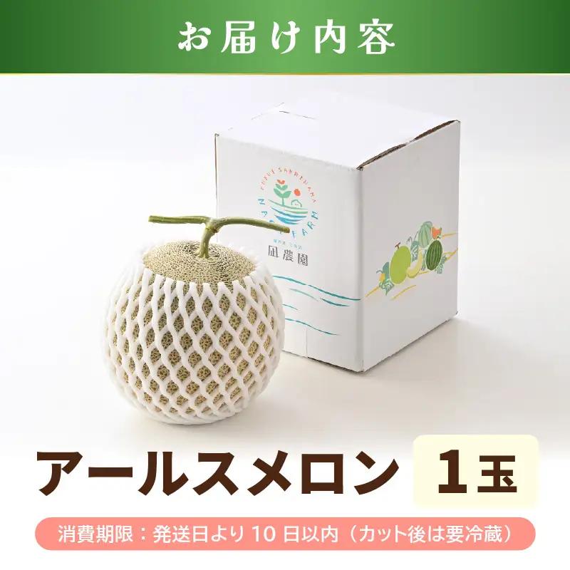 先行予約  アールスメロン (緑肉) 1玉 糖度15度以上 2026年9月上旬以降順次発送予定 [A-22104]
