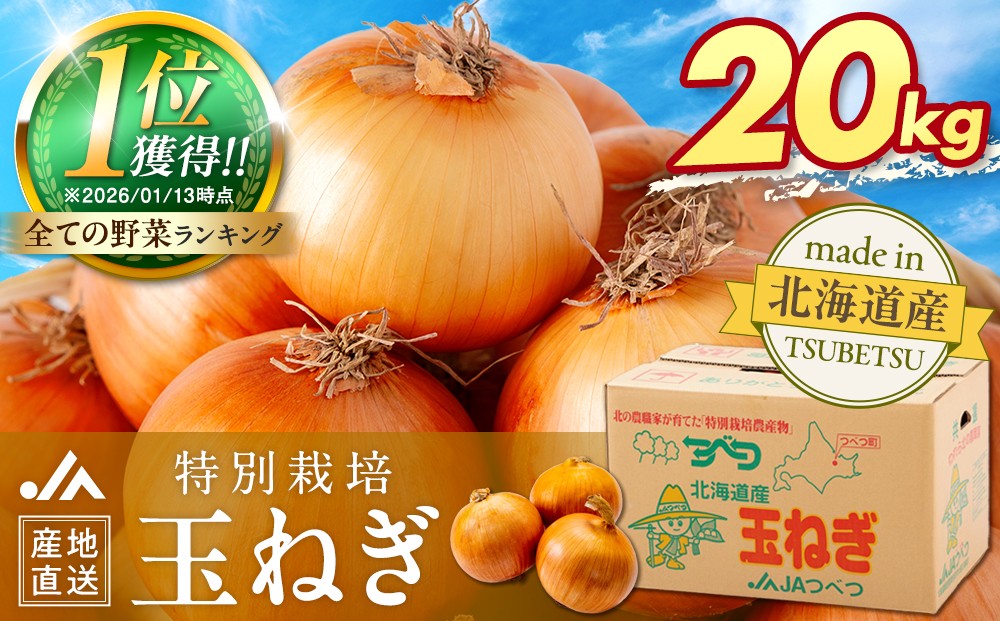 
                  【先行受付】R8年産 特別栽培玉ねぎ 20kg | 北海道津別町
                