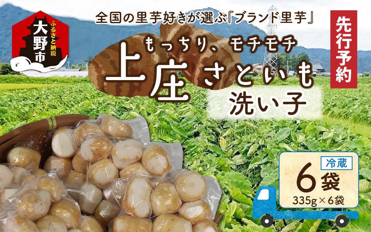 
            【先行予約】満天☆上庄産さといもの「洗い子2.01kg（335g×6袋）」 日本一の味をめざし、有機肥料配合、減農薬栽培の「独自栽培」で作る洗い子
          