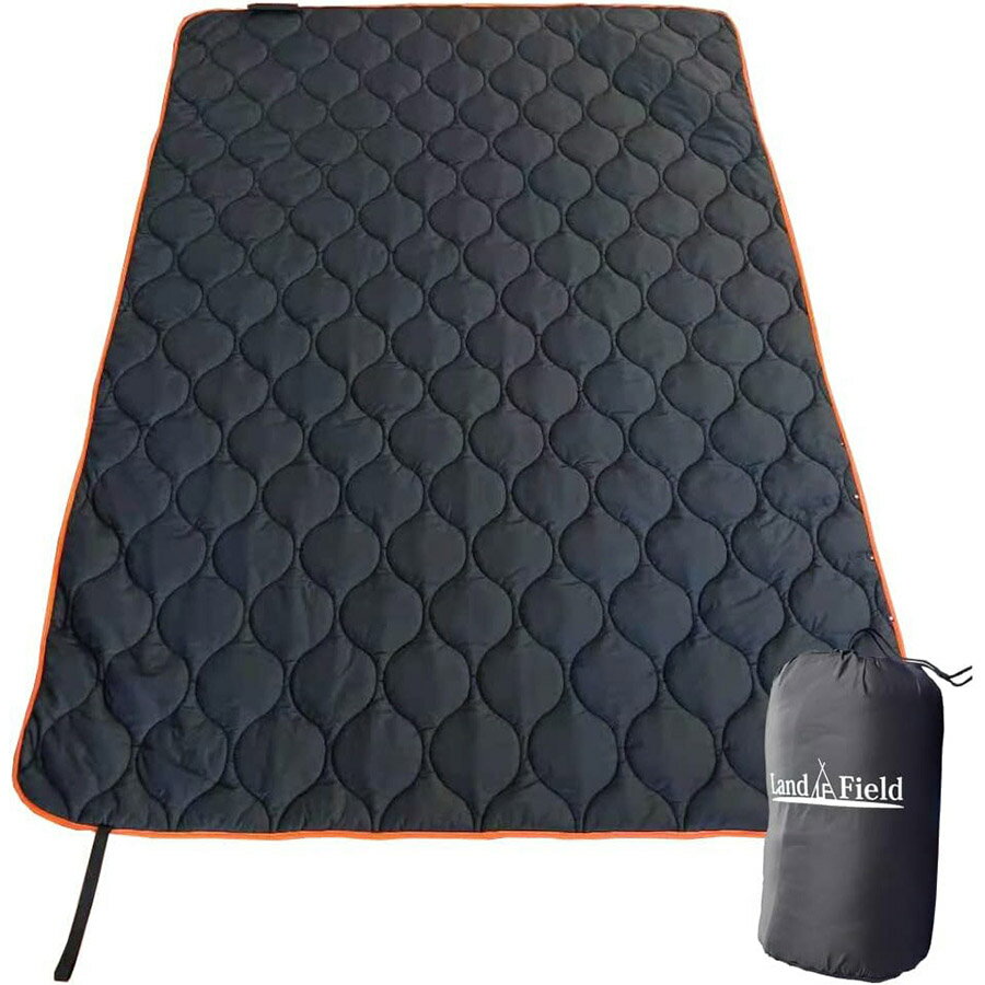 【ふるさと納税】Land Field アウトドアブランケット キャンプ アウトドア ブランケット 大判 ひざ掛け 毛布 キャンピング毛布 防災 防災用品 ポンチョ 丸洗い可 洗濯 キャンプ用品 寝具 おしゃれ W200×D140cm LF-OB014-BK