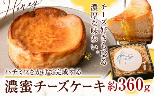 ハチミツをかけて完成する濃蜜チーズケーキ 約360g 《30日以内に出荷予定(土日祝除く)》CALMATI 和歌山県 岩出市 ケーキ チーズケーキ チーズ スイーツ デザート お菓子 送料無料