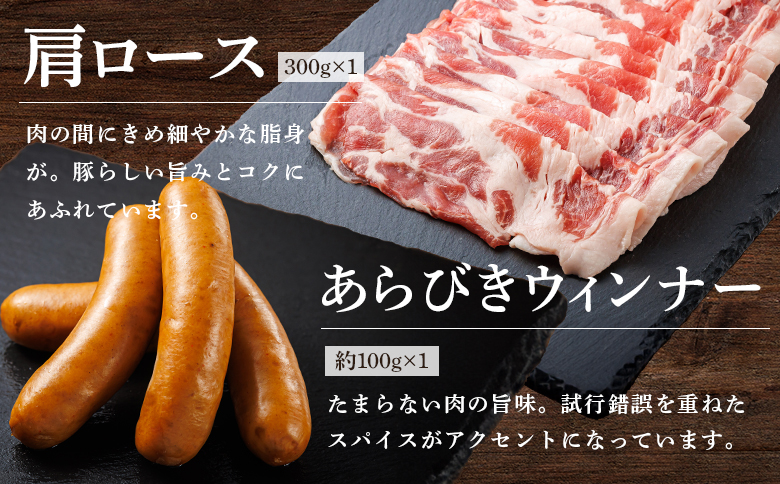 ルスツ豚詰め合わせ 1.05kg 約1kg ルスツ豚 ブランド豚 豚肉 豚 ぶた肉 留寿都村 ルスツ ふるさと納税 オンライン バラ ロース 肩ロース スライス ウインナー あらびきウインナー セット