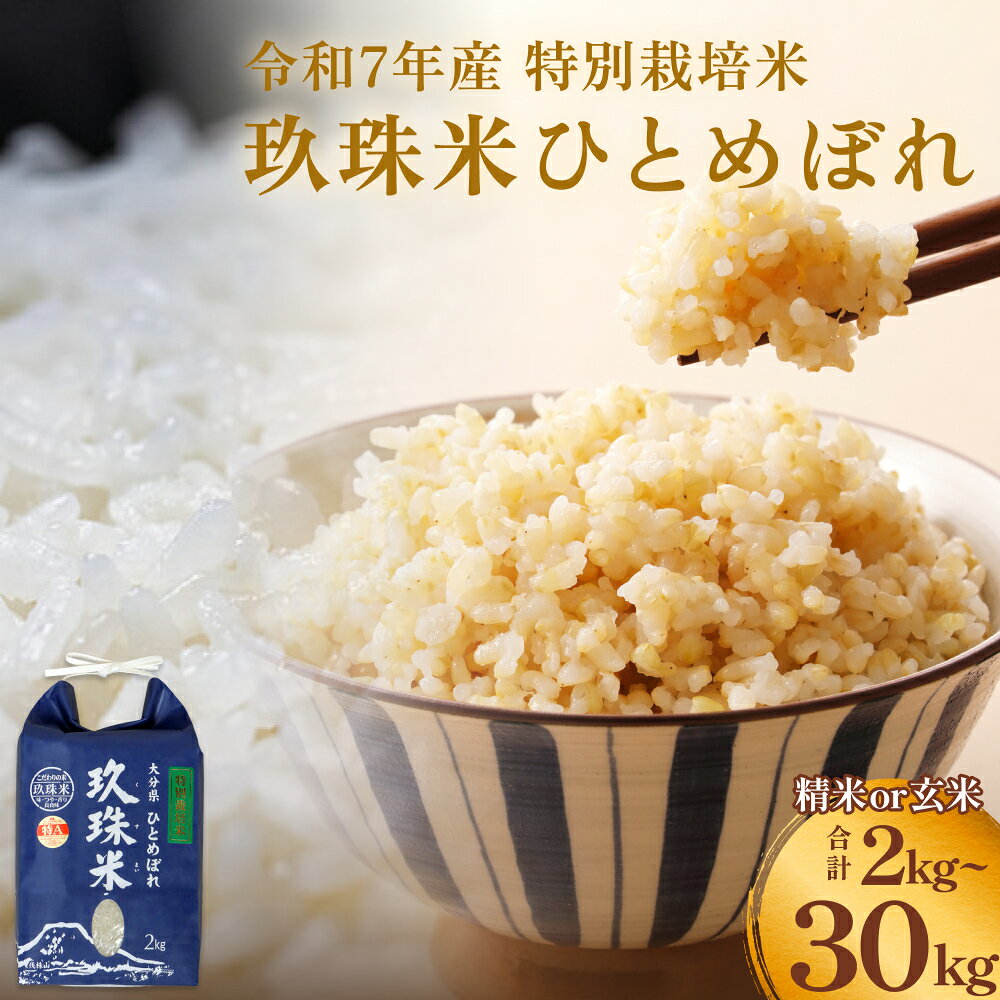 【ふるさと納税】 大分県産 玖珠米 令和7年産 ひとめぼれ 2kg - 30kg 白米 or 玄米 精米 大分県玖珠町 特別栽培米 特A 米 つや もちもち 献上米 お取り寄せ 安全 食味ランキング 国産 お取り寄せ ギフト お米 ご飯 ヒトメボレ 大分 玖珠