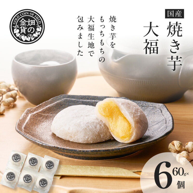 【ふるさと納税】 焼き芋 大福 60g × 6個 もち お餅 おもち ひんやり やきいも さつまいも 薩摩芋 芋 おいも 野菜 甘い おいしい もちもち スイーツ 和菓子 畑の金貨 甘いも販売所 鹿児島 鹿児島市 おすすめ ランキング プレゼント ギフト