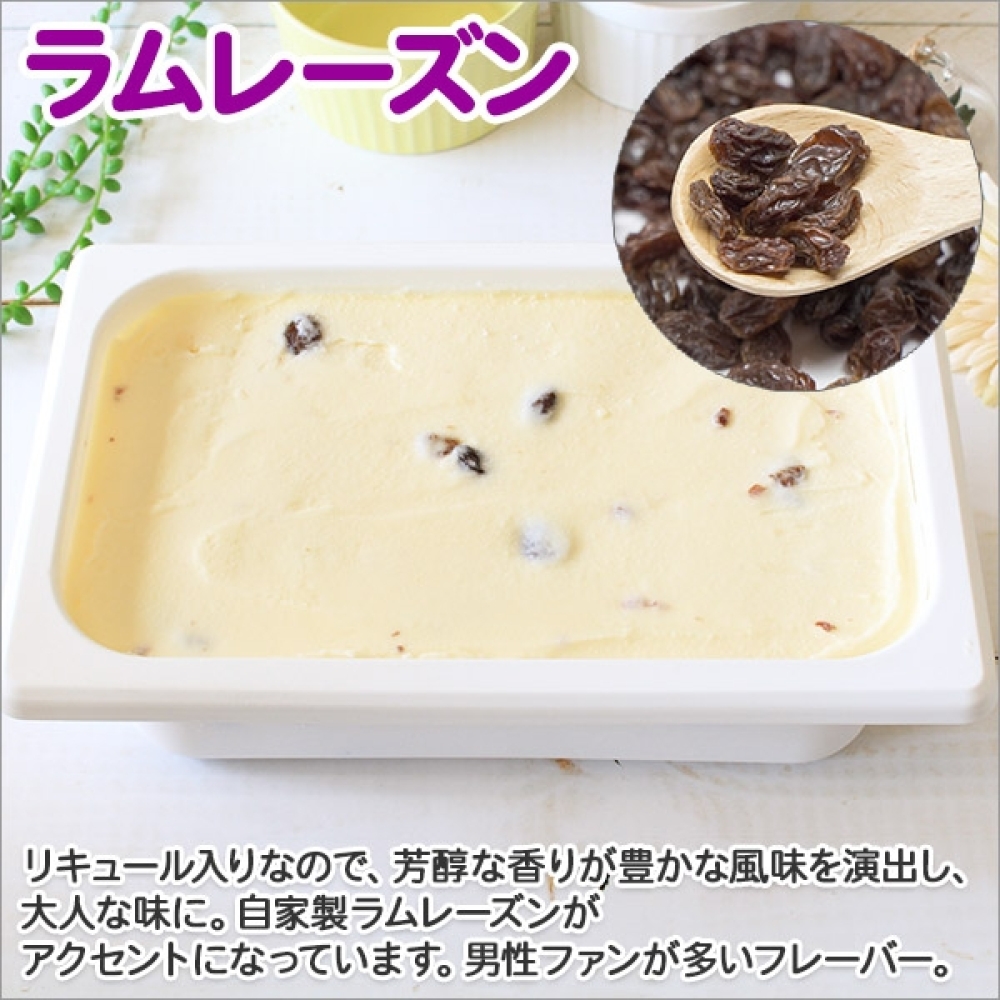 605.アイスクリーム ラムレーズン ジェラート レーズン 業務用 2リットル 2L アイス 大容量  手作り 北海道 弟子屈町_イメージ2