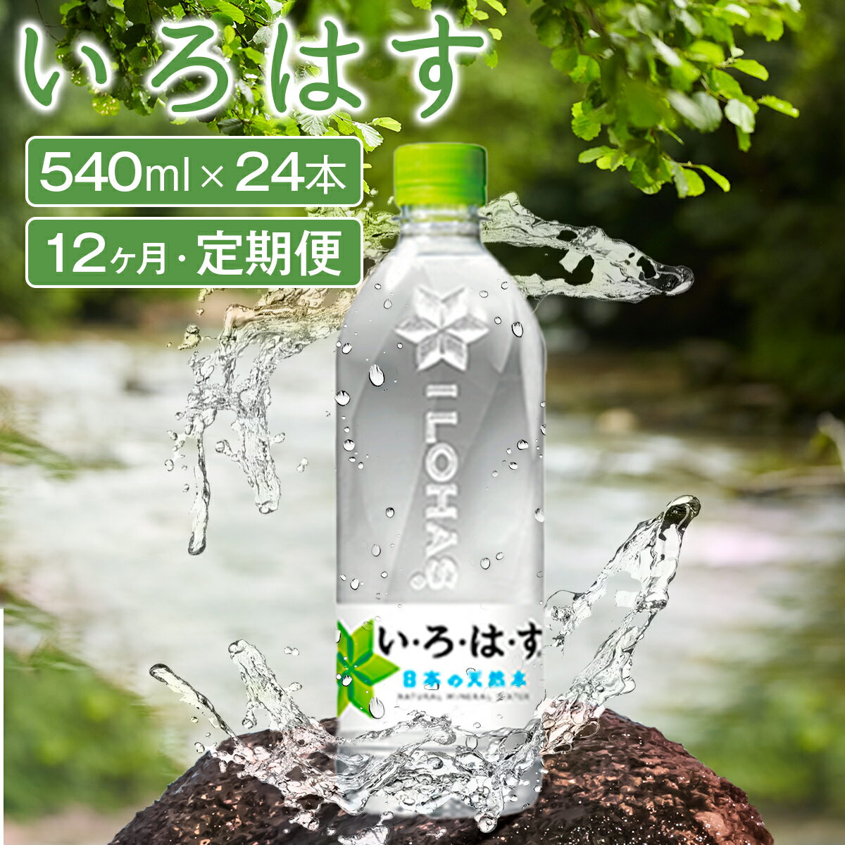 【ふるさと納税】 12ヶ月 定期便 い・ろ・は・す 阿蘇の天然水 540ml 24本 いろはす 水 天然水 1年 12回 ミネラルウォーター ペットボトル ケース 阿蘇 熊本 南小国町 送料無料