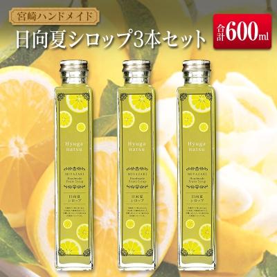 ふるさと納税 宮崎県 ◆宮崎ハンドメイド　日向夏シロップ×3本セット(合計600ml)