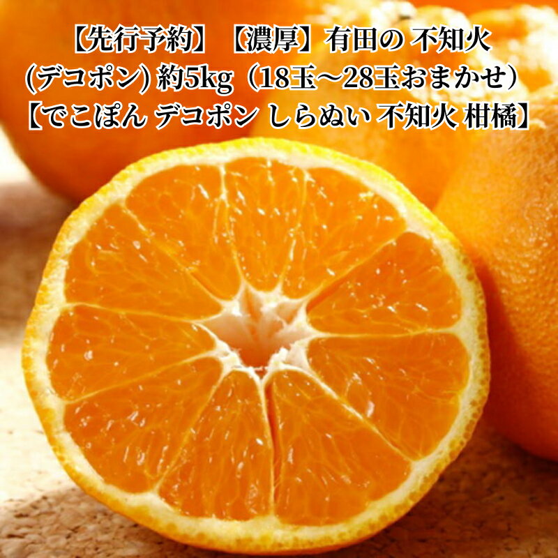 【ふるさと納税】【限定】 和歌山県 有田産 濃厚 不知火 デコポン 約 5kg 食べやすい ずっしりと詰まった 果肉 ジューシー 甘い みかん 旬 柑橘 フルーツ 果物 お取り寄せ お取り寄せフルーツ 湯浅町 送料無料