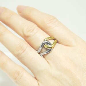 PT900/K18イエローゴールド「総無垢仕上げ」地金チェーンリング【 33666-4】