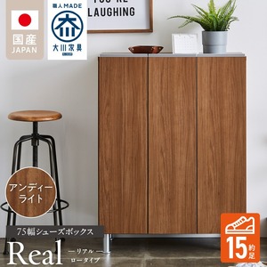 シューズボックス 【リアル 75 LO】 アンディーライト_シューズボックス リアル 75 LO 大川家具 カラー アンディーライト 靴箱 靴 収納 可動棚 お洒落 国内製造 お取り寄せ 福岡県 久留米市 送料無料_Qd062-04