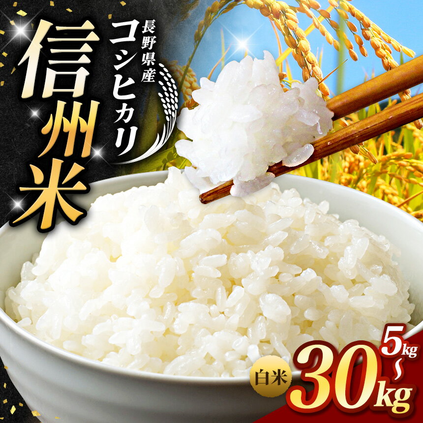 【ふるさと納税】《 信州育ちの一等米品質 》長野県産 こしひかり 白米 選べる内容量 ( 5kg / 10kg / 15kg / 20kg / 25kg / 30kg ) | りんりん市場 米 こめ コメ お米 白米 はくまい ご飯 ライス 人気 精米 信州米 コシヒカリ こしひかり 令和7年産 長野県 松川村 信州