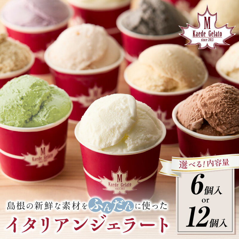【ふるさと納税】島根の新鮮な素材をふんだんに使った「イタリアンジェラート」 【6個/12個】 選べる内容量 おやつ お菓子 デザート スイーツ アイス ジェラート セット 冷菓 ご褒美 ひんやりグルメ お取り寄せ