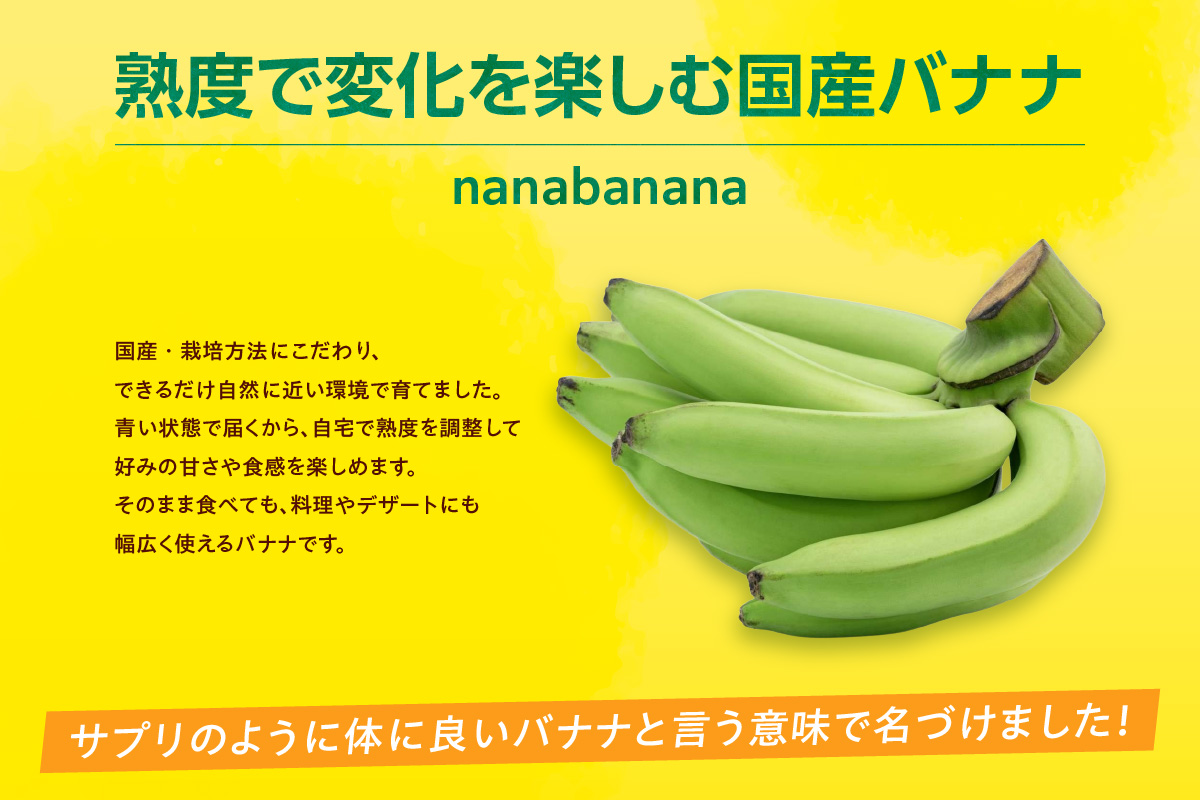 グリーンバナナ（ななばなな）1kg | バナナ ばなな フルーツ 果物 グリーンバナナ 緑バナナ 追熟 南国 産地直送 常滑市産 愛知県産 国内産 健康 就労支援 農業 アスナロファーム 農福 農福連