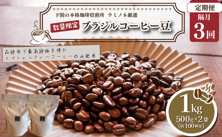 【定期便】【豆】 訳あり コーヒー豆 1kg ( 500g × 2袋 ) ブラジル 隔月3回 合計 3kg 再入荷 2024年度入荷分 ( コーヒー 珈琲 コーヒー豆 出荷当日 自家焙煎 数量限定 スペシャルティコーヒー ウミノネコーヒー 下関 山口 ｺｰﾋｰｺｰﾋｰｺｰﾋｰｺｰﾋｰｺｰﾋｰｺｰﾋｰｺｰﾋｰｺｰﾋｰｺｰﾋｰｺｰﾋｰｺｰﾋｰｺｰﾋｰｺｰﾋｰｺｰﾋｰｺｰﾋｰｺｰﾋｰｺｰﾋｰｺｰﾋｰｺｰﾋｰｺｰﾋｰｺｰﾋｰｺｰﾋｰｺｰﾋｰｺｰﾋｰｺｰﾋｰｺｰﾋｰｺｰﾋｰｺｰﾋｰｺｰﾋｰｺｰﾋｰｺｰﾋｰｺｰﾋｰｺｰ