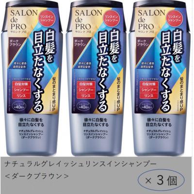 ふるさと納税 稲沢市 ダリヤ　サロン ド プロ　ナチュラルグレイッシュ　リンスインシャンプー《ダークブラウン》3個セット