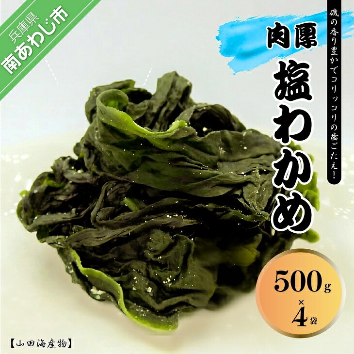 【ふるさと納税】淡路島鳴門本場肉厚塩蔵わかめ　500g×4袋