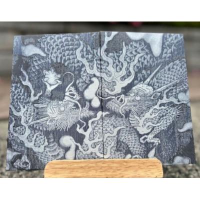ふるさと納税 与謝野町 昇龍(青龍)御朱印帳(龍の絵を真似て製織した御朱印帳)　薄い青色【数量限定】