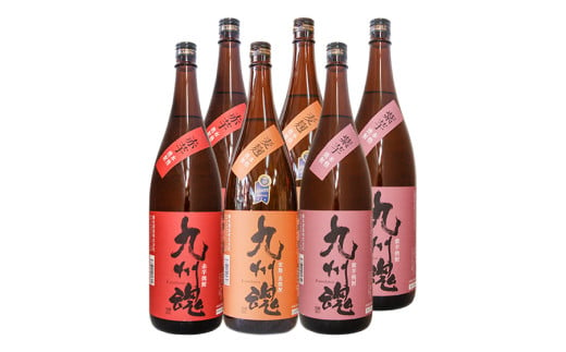 九州魂焼酎のみくらべ 1800ml×6本 麦・赤芋・紫芋 各2本 ／ 酒 お酒 アルコール 芋焼酎 麦焼酎 飲み比べ セット