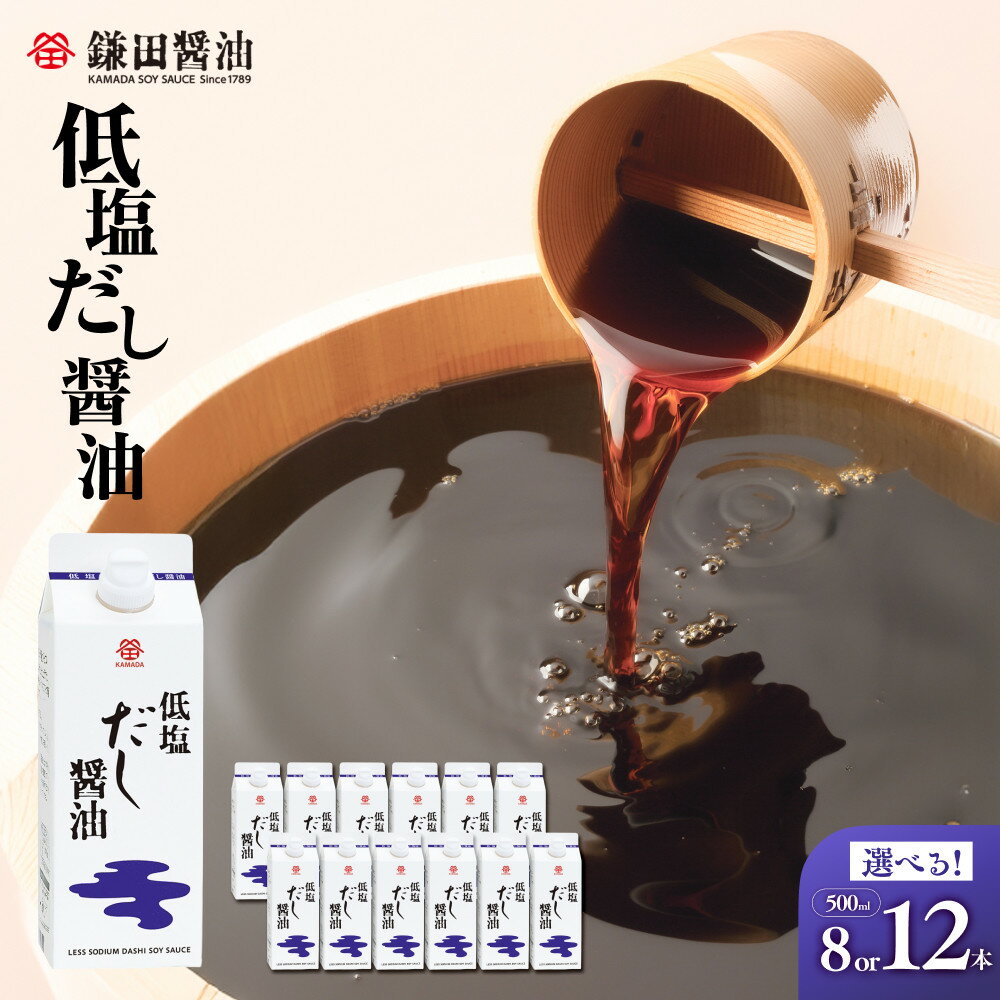 【ふるさと納税】【鎌田醤油】 低塩だし醤油500ml | 調味料 食品 加工食品 人気 おすすめ 送料無料