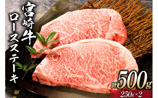 【お歳暮】 牛肉 宮崎牛 ロースステーキ 250g×2 計500g [ミヤチク 宮崎県 日向市 452061089] 肉 黒毛和牛 ステーキ ロース 冷凍