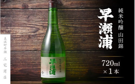 【早瀬浦】純米吟醸 山田錦 720ml × 1本【入手困難 日本酒 地酒 福井 美浜 早瀬 フルーティ 男酒 硬水 ミネラル 希少 ご褒美 家飲み】[m16-a004]