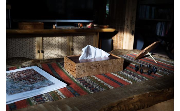 【受注生産】ティッシュケース［ウォールナット］ / ティッシュケース ティッシュカバー ケース カバー インテリア おしゃれ 小物 木目調 木製 SDG’s ナチュラル 雑貨 贈答 ギフト / 恵那市