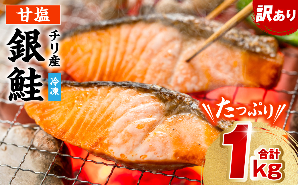 銀鮭 切り身 たっぷり合計 1kg （鮭 塩鮭 サケ サーモン 甘塩 切身 切り身 大容量 人気の鮭 カマ 希少 魚 鮮魚 冷凍）