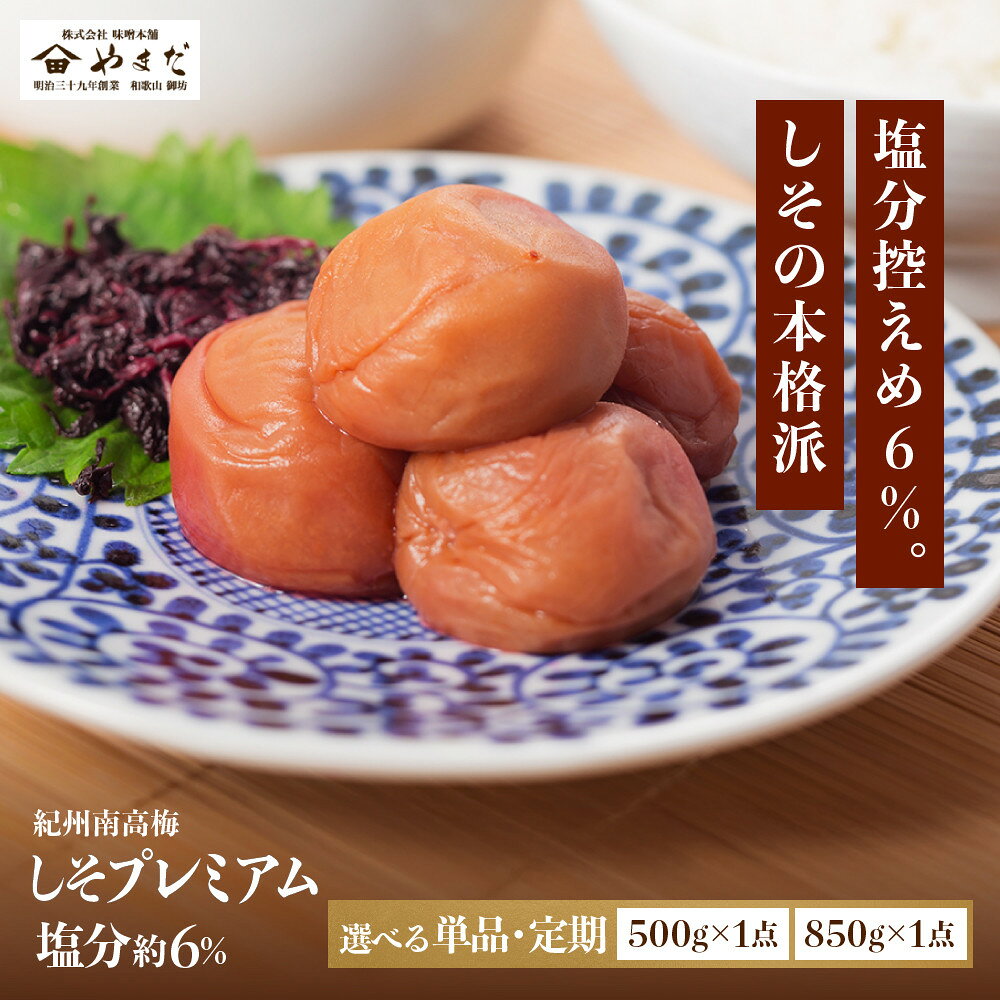 【ふるさと納税】【選べる容量・単品・定期便】 紀州南高梅 しそプレミアム塩分約6％ | 梅干し 梅 食品 加工食品 人気 おすすめ 送料無料