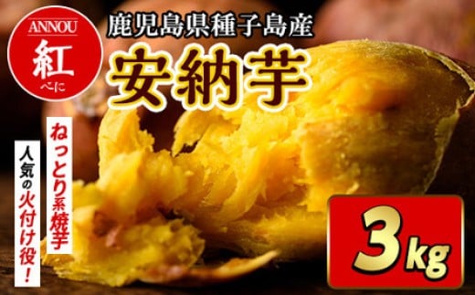 種子島産安納紅いも3kg 2S～Sサイズ （61g～150g）